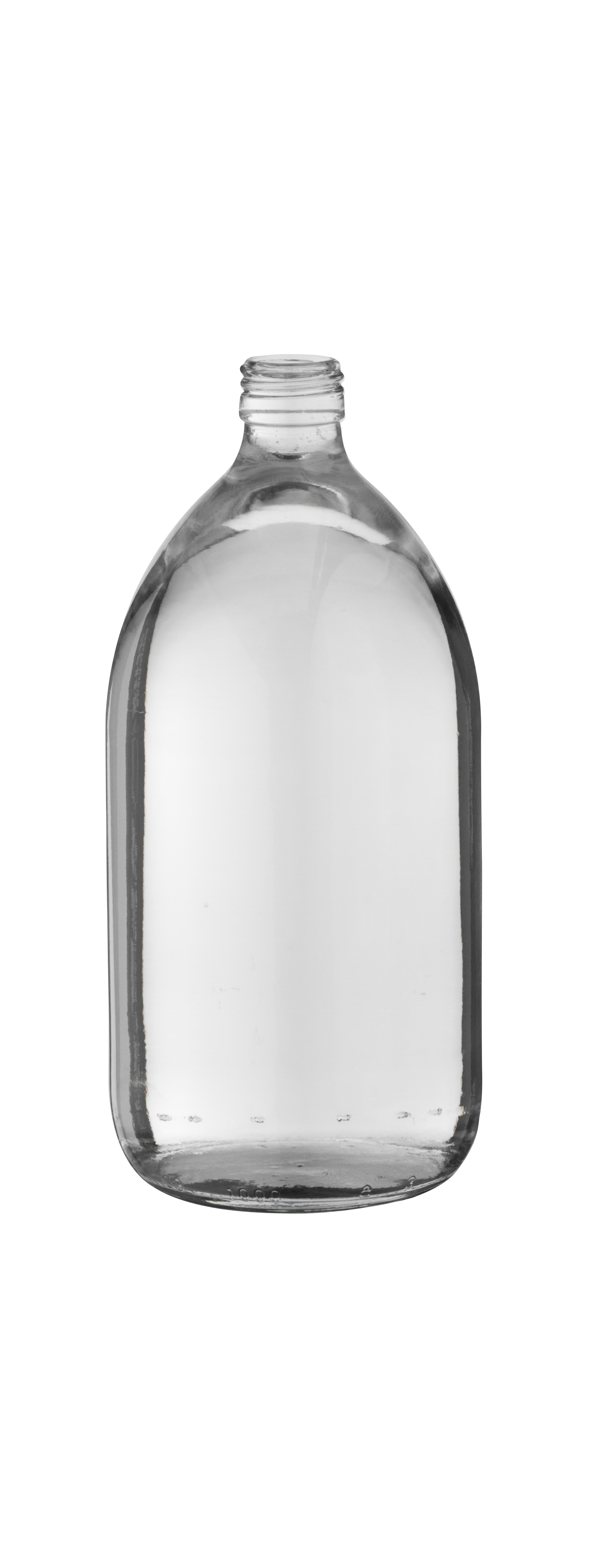 SYRUP BOTTLE 1L PP 28 FLINT GLASS EMBELIA