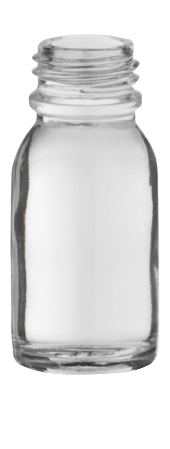 glass container rond e o  bottle 15ml pharma 18 flint glass