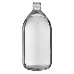 glass container syrup bottle 1l pp 28 flint glass