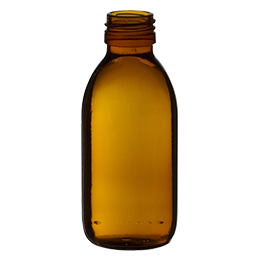glass container syrup bottle 150ml pp 28 amber glass
