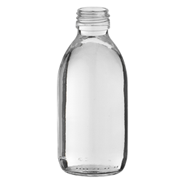 glass container syrup bottle 200ml pp 28 flint glass