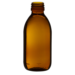glass container syrup bottle 200ml pp 28 amber glass