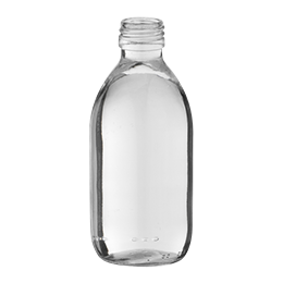 glass container syrup bottle 250ml pp 28 flint glass