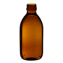 glass container syrup bottle 250ml pp 28 amber glass