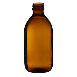 glass container syrup bottle 300ml pp 28 amber glass