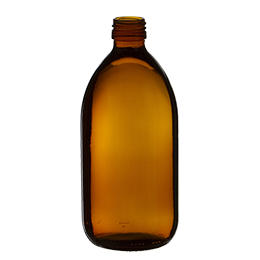 glass container syrup bottle 500ml pp 28 amber glass