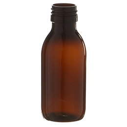 petp container syrup bottle 125ml pp 28 brown petp