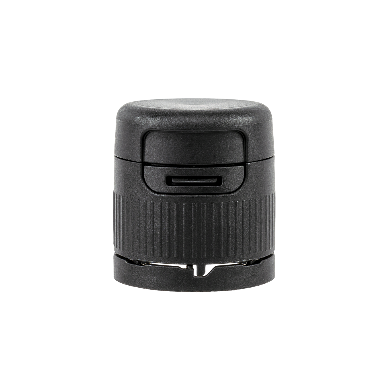 bouchage  capsule lotus verseur (flacon verre) pp 28 trou 15 noir mat