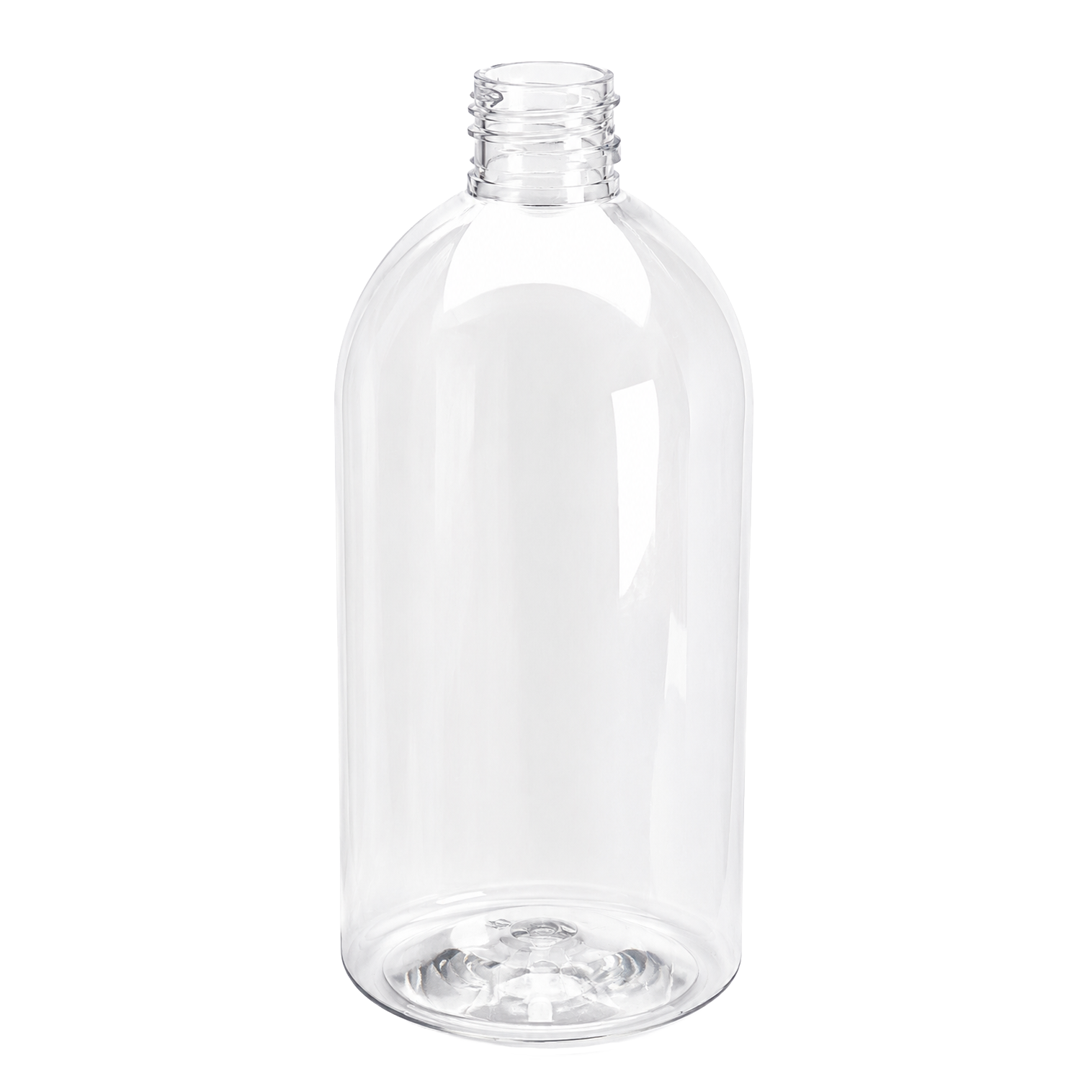 closure recycled pet syrup bottle 500 ml pp 28 30% rpet crystal