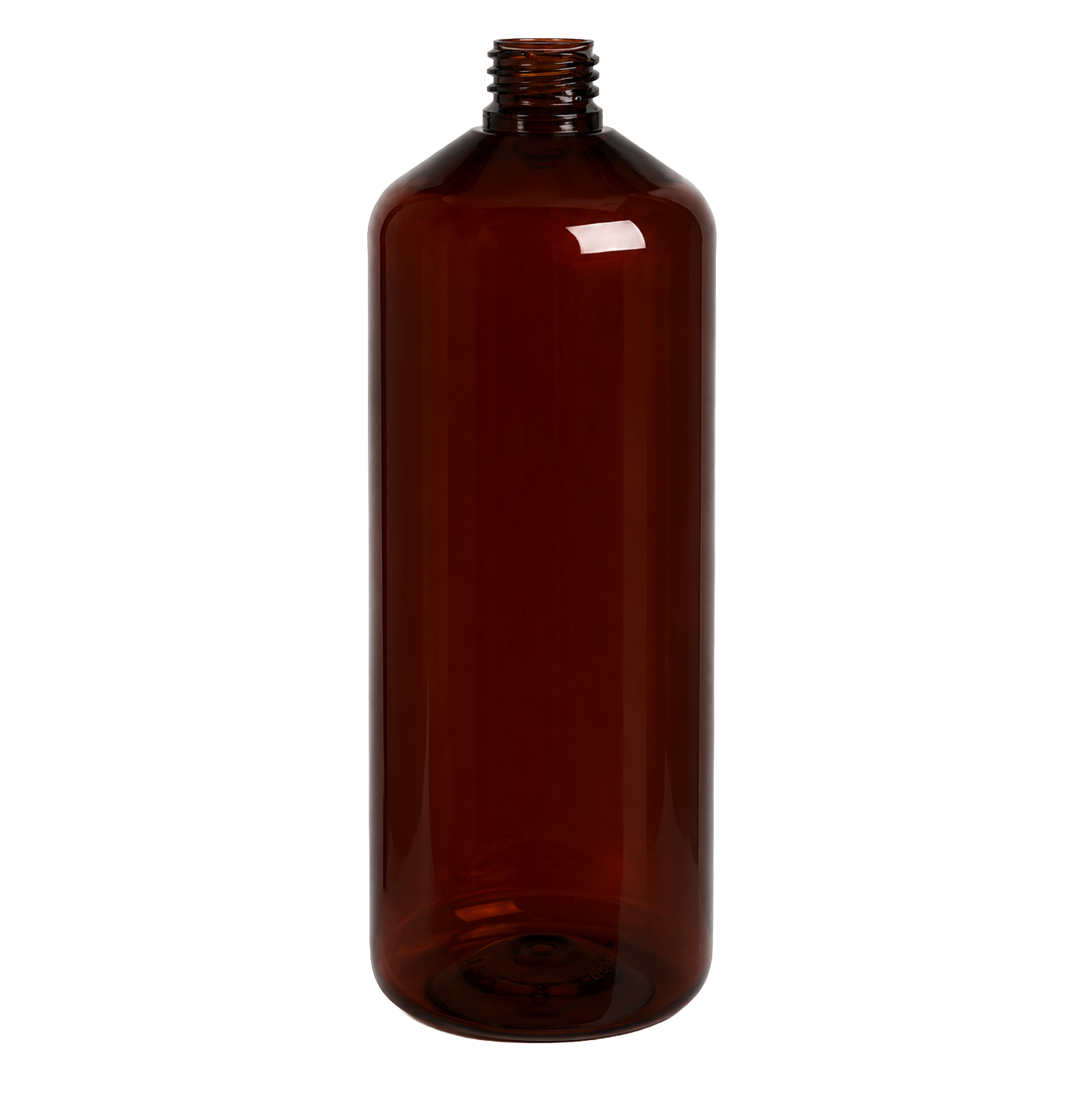 closure recycled pet syrup bottle 1000 ml pp 28 30% rpet brown
