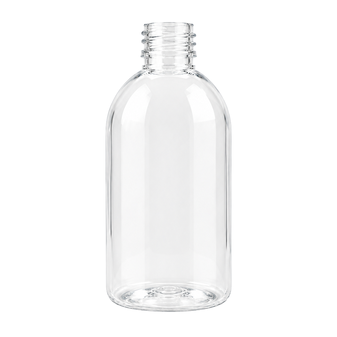 closure recycled pet syrup bottle 300 ml pp 28 30% rpet crystal