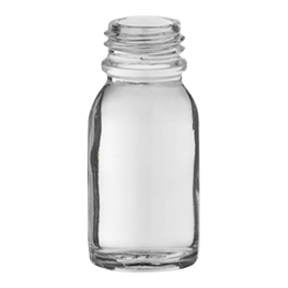 glass container rond e o  bottle 15ml pharma 18 flint glass