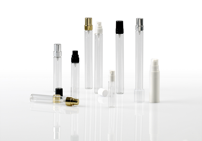 glass pp container miniature sprayer glass plastic perfumery